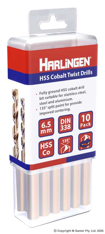 4 mm Straight Shank Twist Drill - HSS-Co5% - Pack of 10